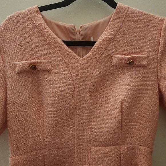 Summer Dress for Women Short Sleeve pink tweed - Picture 3 of 8